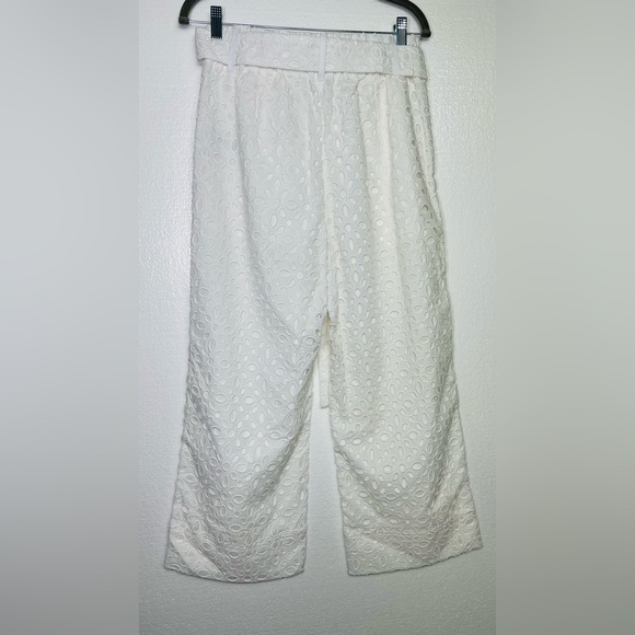 J.Crew Tie-waist eyelet pant white size 4 great condition - Picture 6 of 7